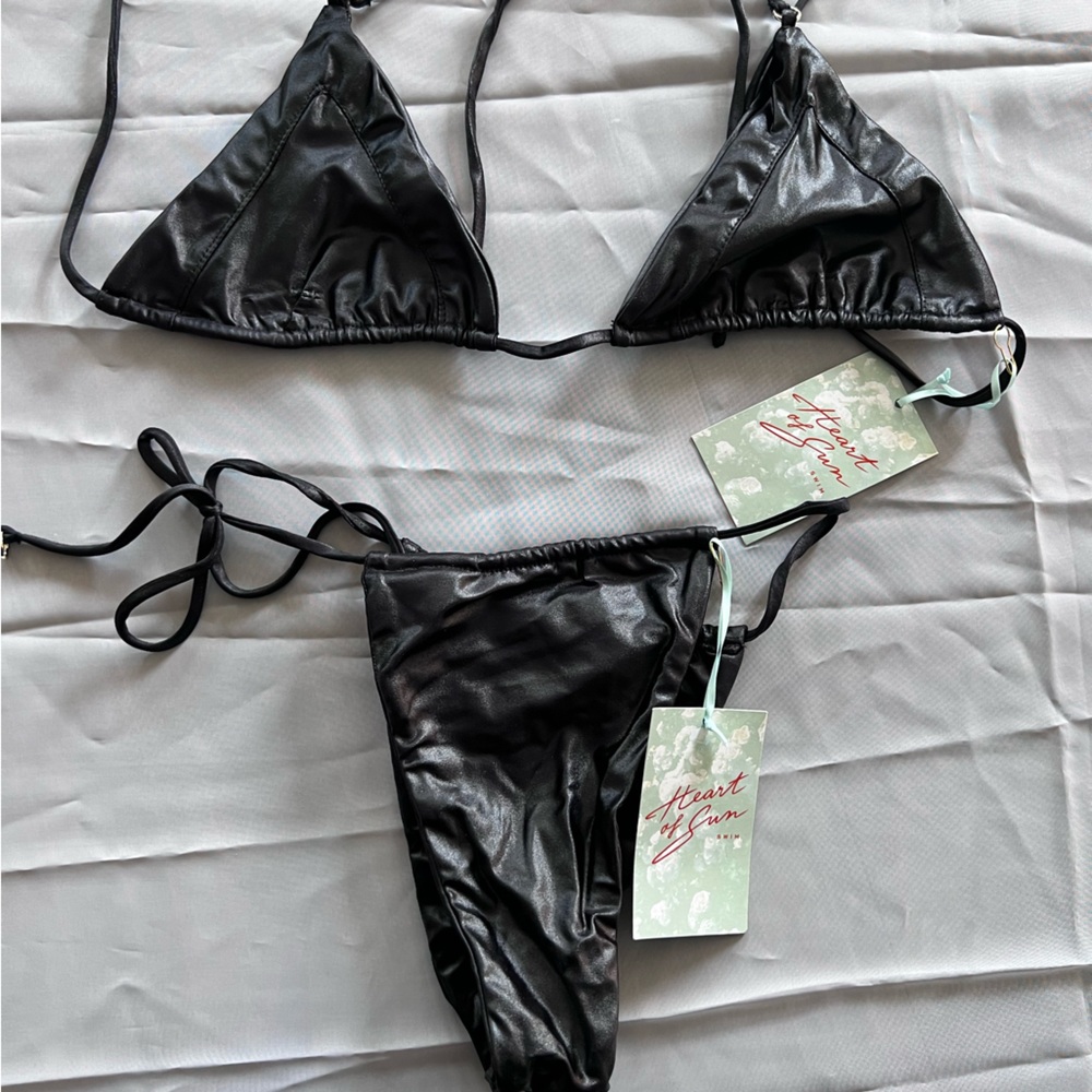 NWT HEART OF SUN LEATHER STYLE BIKINI